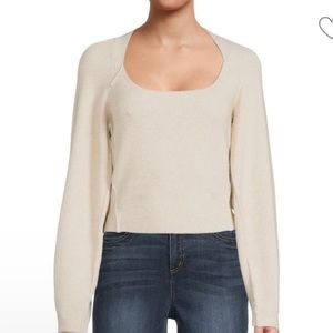 NWT Free People oatmeal cutout back sweater